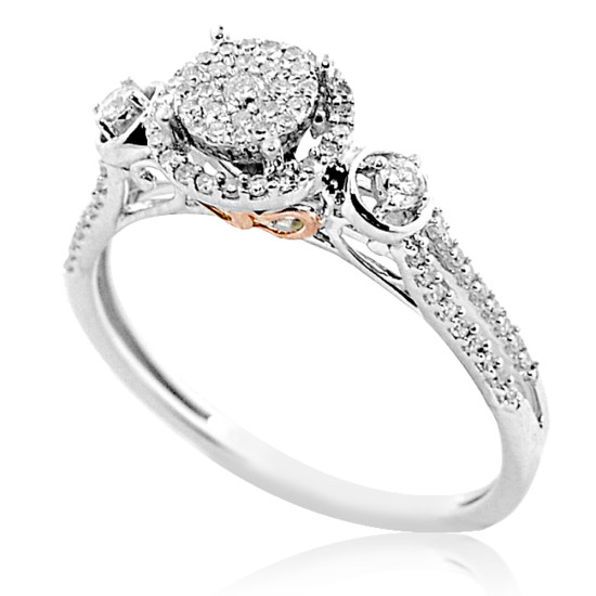 0.25cttw Bridal Engagement Ring Rose White Gold 10K Anniversary Ring ( 1/4 cttw,i2/i3 Clarity)do 34403845