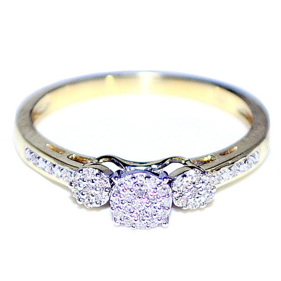 Diamond Engagement Ring 3 Stone Style 10K Gold 0.15CTTW Promise Ringdo 34802809